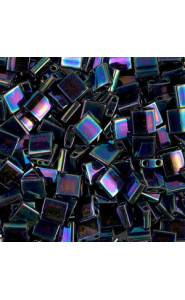 Miyuki tila 5x5mm beads - Metallic variegated blue iris TL-455